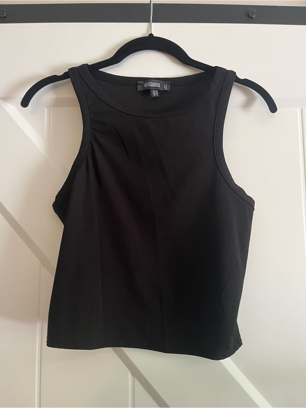 Black Ribbed Crop Tank